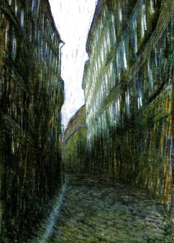 Eugene Jansson sommarnatt oil painting image